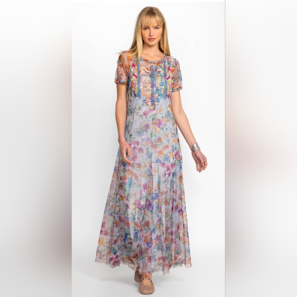 Johnny Was Flora Dancer Maxi Mesh Dress